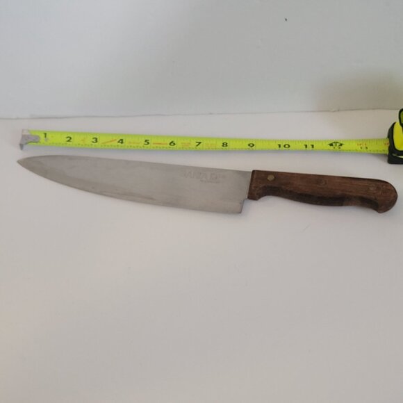 Vintage Santa Fe Chefs Knife 10" Stainless Steel Blade With Wooden Handle - Picture 6 of 6